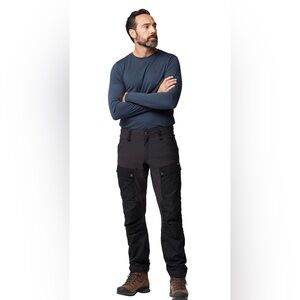 FJALLRAVEN Black Keb Trousers Men’s, 36 Waist, Long Length